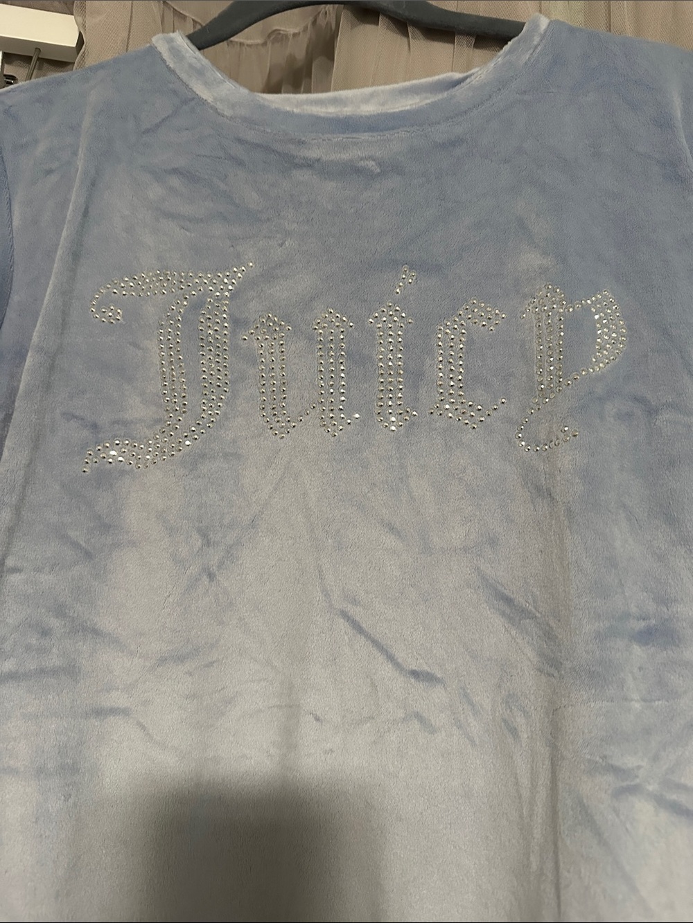Juicy Couture Baby Blue Plush Rhinestone Logo Set